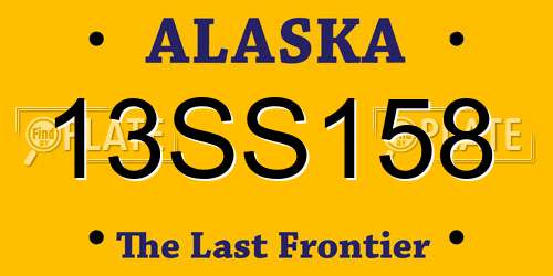 13SS158 Alaska License Plate