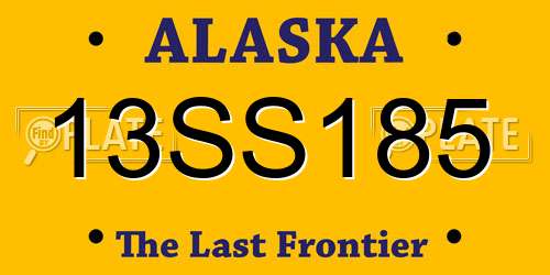 13SS185 Alaska License Plate
