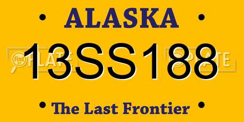 13SS188 Alaska License Plate