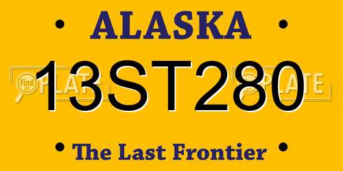 13ST280 Alaska License Plate