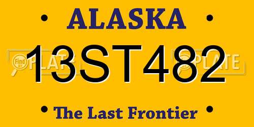 13ST482 Alaska License Plate