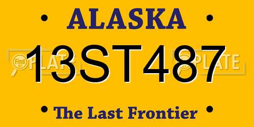 13ST487 Alaska License Plate
