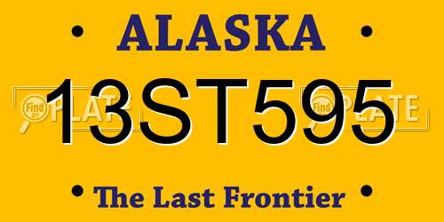 13ST595 Alaska License Plate