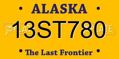 13ST780 Alaska License Plate