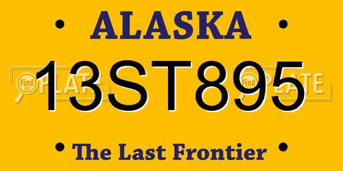 13ST895 Alaska License Plate