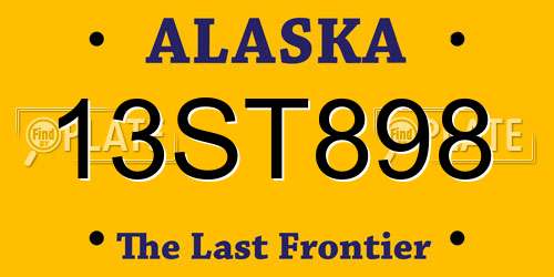 13ST898 Alaska License Plate