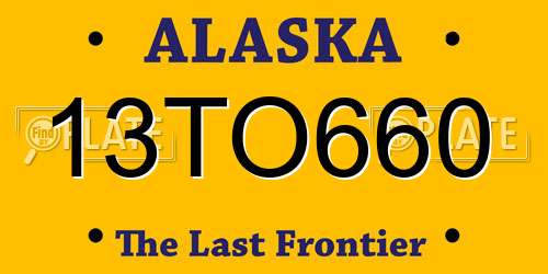13TO660 Alaska License Plate