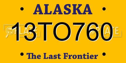13TO760 Alaska License Plate