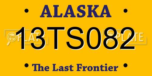 13TS082 Alaska License Plate