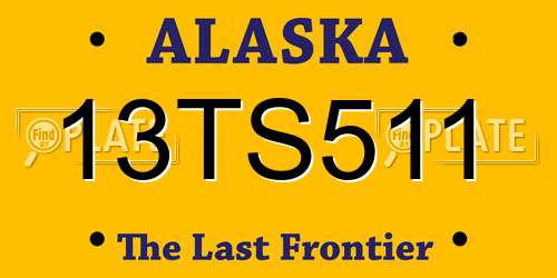 13TS511 Alaska License Plate