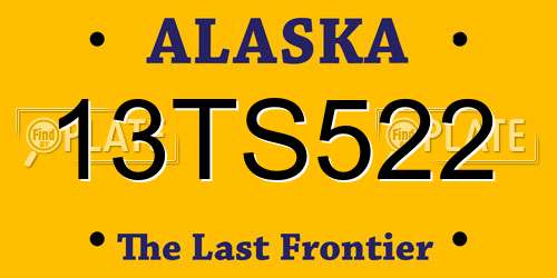 13TS522 Alaska License Plate