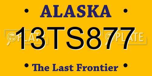 13TS877 Alaska License Plate