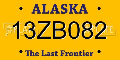 13ZB082 Alaska License Plate