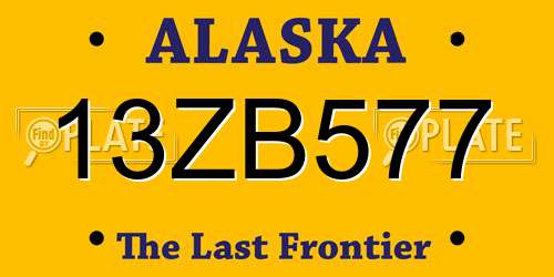 13ZB577 Alaska License Plate