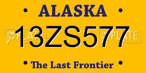 13ZS577 Alaska License Plate