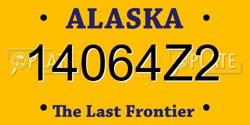 14064Z2 Alaska License Plate