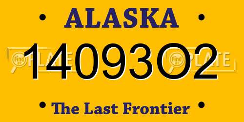 14093O2 Alaska License Plate