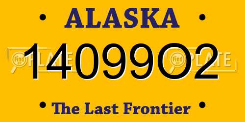 14099O2 Alaska License Plate