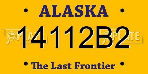14112B2 Alaska License Plate