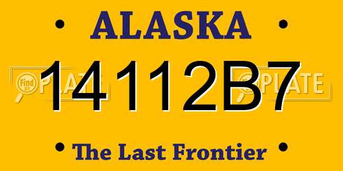 14112B7 Alaska License Plate