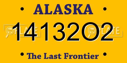 14132O2 Alaska License Plate