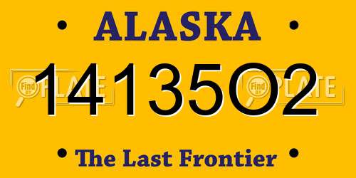14135O2 Alaska License Plate