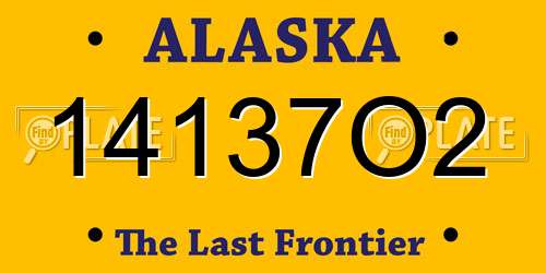 14137O2 Alaska License Plate