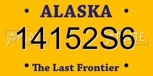 14152S6 Alaska License Plate