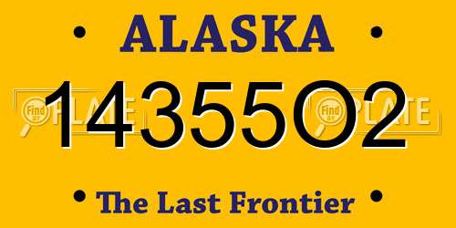 14355O2 Alaska License Plate