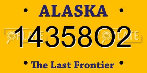 14358O2 Alaska License Plate