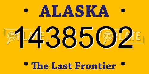14385O2 Alaska License Plate