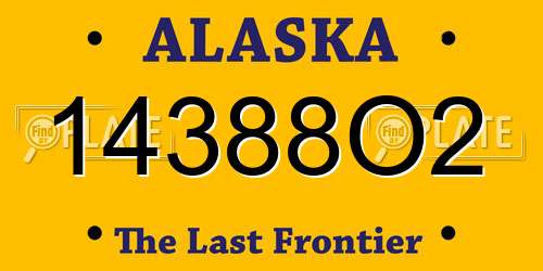 14388O2 Alaska License Plate