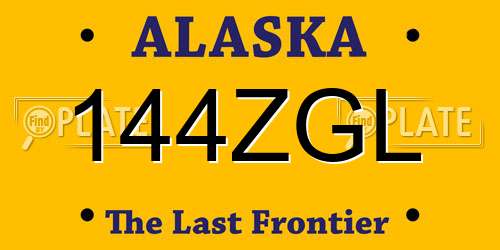 144ZGL Alaska License Plate