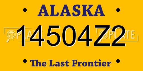 14504Z2 Alaska License Plate