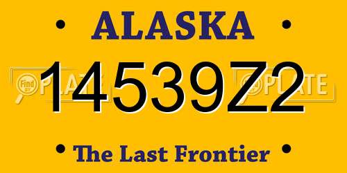 14539Z2 Alaska License Plate