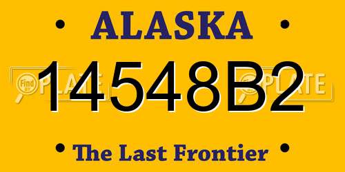 14548B2 Alaska License Plate