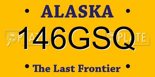 146GSQ Alaska License Plate