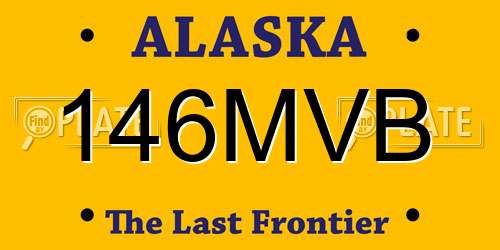 146MVB Alaska License Plate