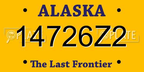 14726Z2 Alaska License Plate