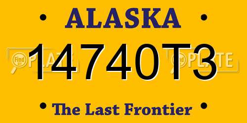 14740T3 Alaska License Plate