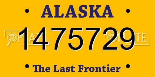 1475729 Alaska License Plate