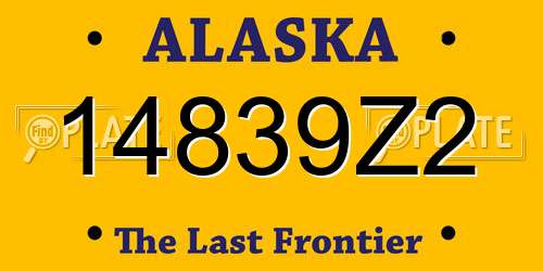 14839Z2 Alaska License Plate