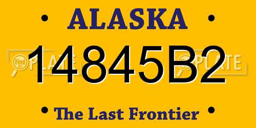 14845B2 Alaska License Plate