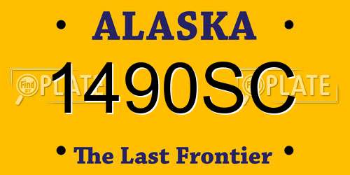 1490SC Alaska License Plate