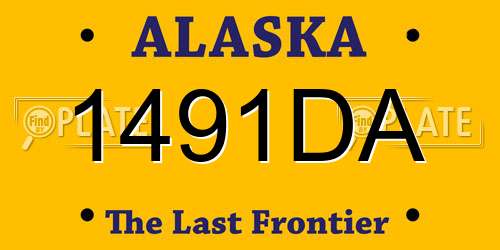 1491DA Alaska License Plate