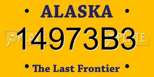 14973B3 Alaska License Plate