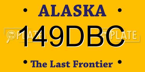 149DBC Alaska License Plate