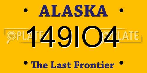 149IO4 Alaska License Plate