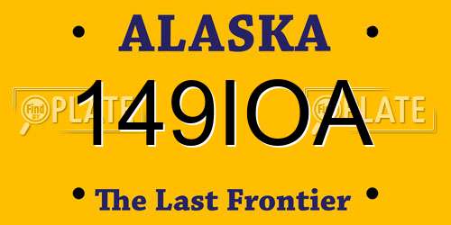 149IOA Alaska License Plate