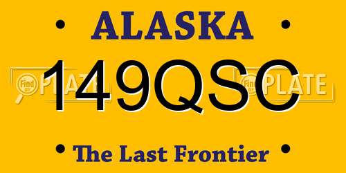 149QSC Alaska License Plate